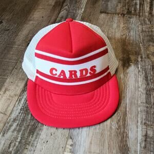 Vintage Cards Mens Snap Back Trucker Hat Size LG St. Louis Cardinals 70s 80s